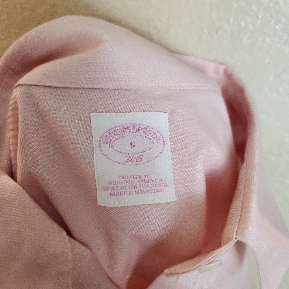 Brooks Brothers 346 Pink Fitted No Iron Button Down Long Sleeve Shirt Top Size 6 - Picture 3 of 7